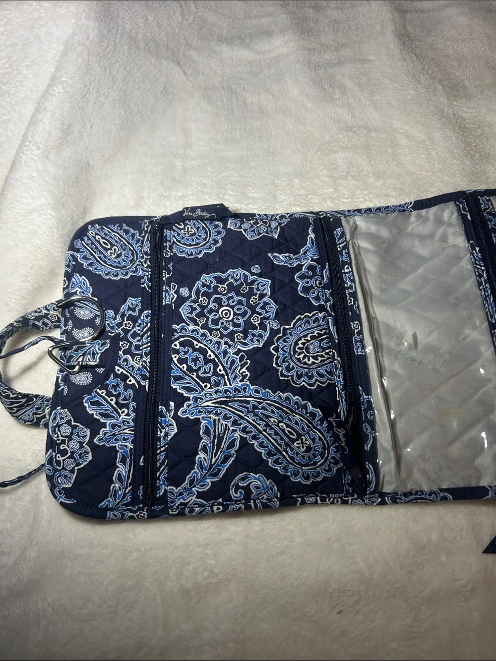 Vera Bradley Navy and Light Blue Paisley Quilted Tote